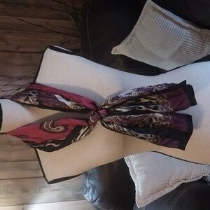 Adrienne Landau Silk Scarf Paisley Animal Print Pattern